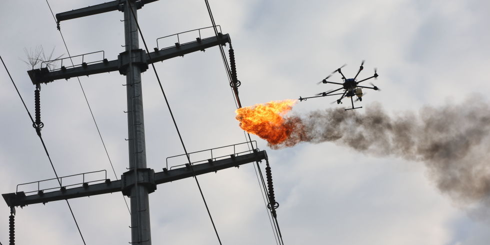 Flame-Throwing Drones Are Being Used To Clean Power Lines