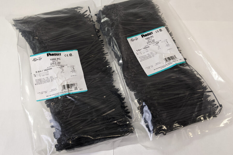 NEW Listing! FREE Shipping! 2000 Cable Ties Panduit Pan-Ty 5.6″ 40LB Black Nylon PLT1.5I-M30 NEW
