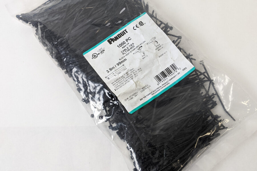 NEW Listing! FREE Shipping! 1000pc Cable Ties Panduit Pan-Ty 7.4″ 50LB Black Weather Resist Nylon PLT2S-M30