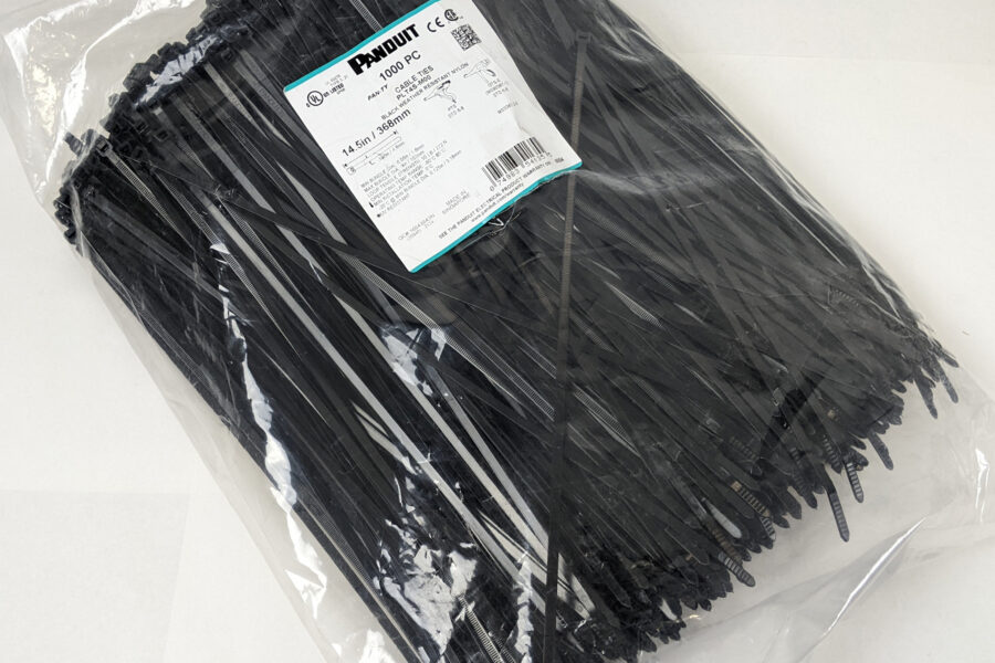 NEW Listing! FREE Shipping! 1000pc Cable Ties Panduit Pan-Ty 14.5″ 50LB Black Weather Resist Nylon PLT4S-M00