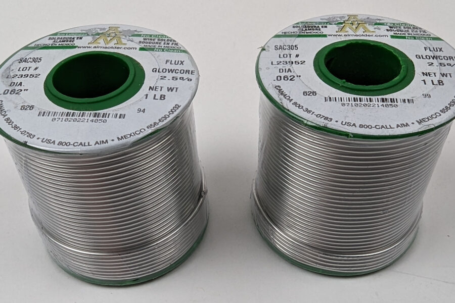 NEW Listing! FREE Shipping! 2lb SAC305 AIM Wire Solder .062″ 1.6mm Dia No Clean 2.5%Glow Core Flux 14050 NEW