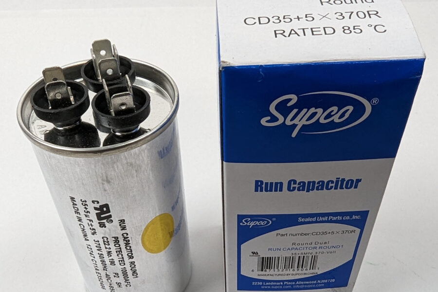 NEW Listing! FREE Shipping! SUPCO CD35+5X370R HVAC Motor Round Dual Run Capacitor 30 + 5 MFD 370 Volts NEW