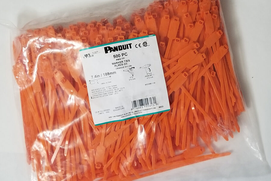 NEW Listing! FREE Shipping! Panduit Cable Marker Ties 7.4inch PLM2S-D3 PAN-TY Orange Nylon 50lb NEW QTY-500