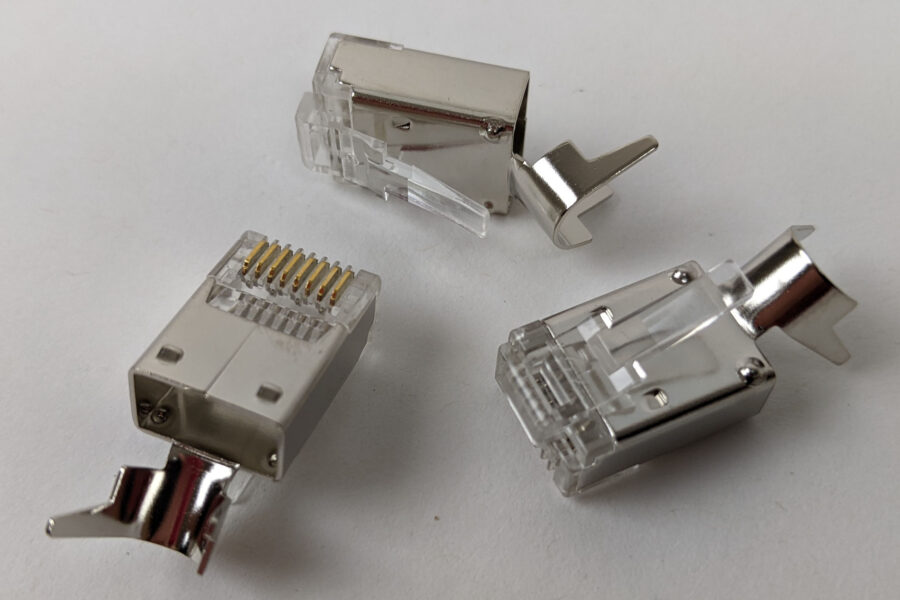 NEW Listing! FREE Shipping! Category 6 RJ45 Ethernet Connector 8×8 Crimp Plug Shielded TDS8PC6 L-com NEW 50