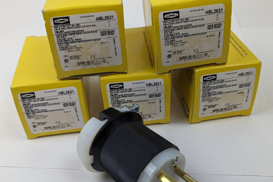 NEW Listing! FREE Shipping! 5 Hubbell Twist Lock Insulgrip Male Plug HBL2621 30amp 250V 2Pole 3Wire NEW