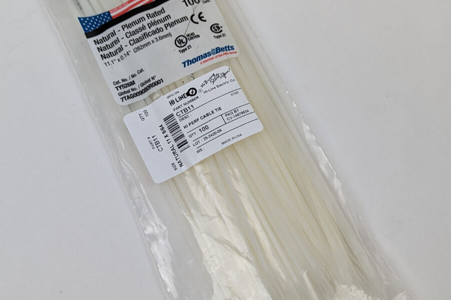 NEW Listing! FREE Shipping! Thomas & Betts Cable Ties 11.1″ Ty-Rap Nylon 6.6 Steel Tab 30lb TY526M NEW 100pc