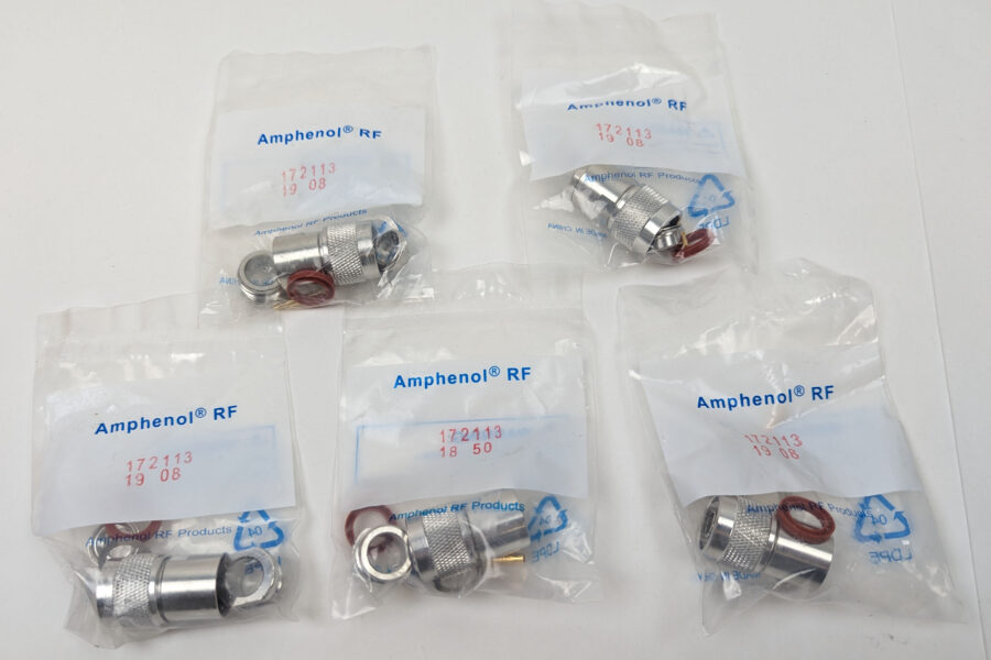 NEW Listing! FREE Shipping! Amphenol  RF Coaxial Connector N Straight Plug for RG-8 RG-213 RG-393 172113 5pc