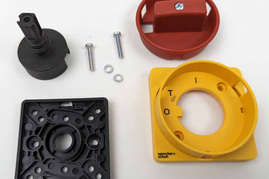 NEW Listing! FREE Shipping! Sprecher+Schuh Handle Shaft Assembly Red and Yellow Padlockable KT7-SHRY NEW