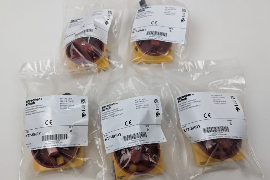 NEW Listing! FREE Shipping!  5 Sprecher+Schuh Handle Shaft Assembly Red and Yellow Padlockable KT7-SHRY NEW