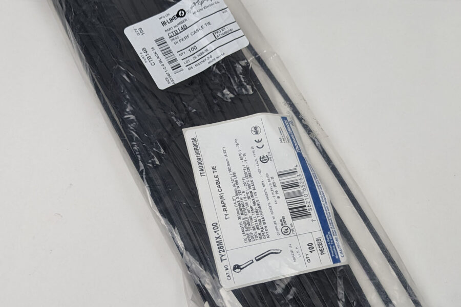 NEW Listing! FREE Shipping! TY28MX-100 Thomas & Betts Cable Ties Steel Tab 14.2″ Ty-Rap Nylon 6.6 50lb 100pc