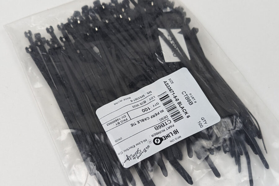 NEW Listing! FREE Shipping! TY24MX-100 Thomas & Betts Cable Ties Steel Tab 5.5″ Ty-Rap Nylon 6.6 40lb 100pc