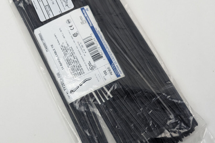 NEW Listing! FREE Shipping! TY26MX-100 Thomas & Betts Cable Ties Steel Tab 11.1″ Ty-Rap Nylon 6.6 30lb 100pc