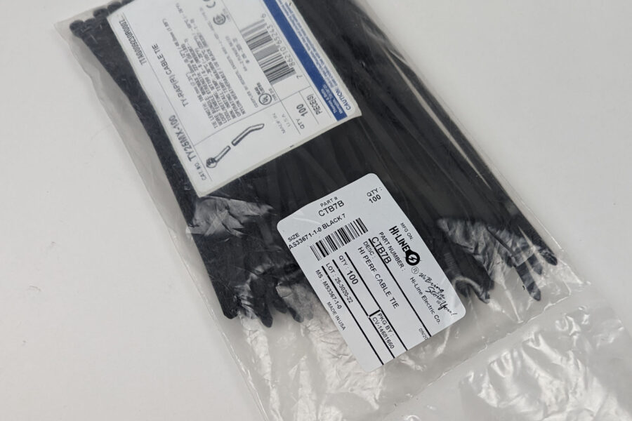 NEW Listing! FREE Shipping! TY25MX-100 Thomas & Betts Cable Ties Steel Tab 7.31″ Ty-Rap Nylon 6.6 50lb 100pc