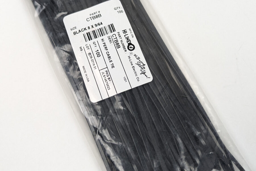 NEW Listing! FREE Shipping! TY242MX-100 Thomas & Betts Cable Ties Steel Tab 8.2″ Ty-Rap Nylon 6.6 40lb 100pcs