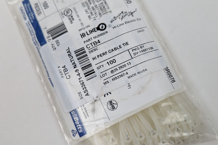 NEW Listing! FREE Shipping! TY23M-100 Thomas & Betts Cable Ties Steel Tab 3.6″ Ty-Rap Nylon 6.6 18lb 100pc