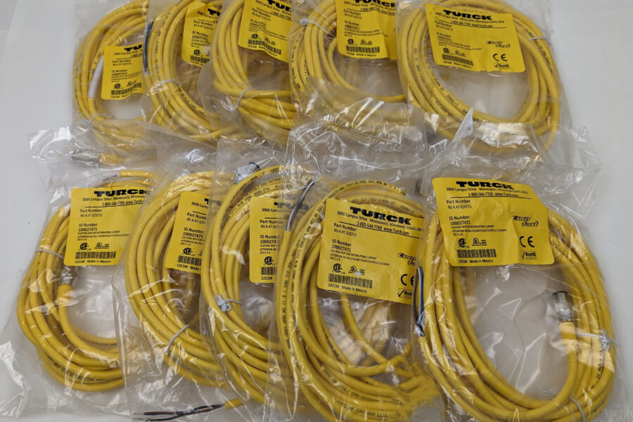 NEW Listing! FREE Shipping! Turck Cordset 4Pin M12 Male Straight Connector 5m Yellow PVC RS 4.4T-5/S715 10pcs