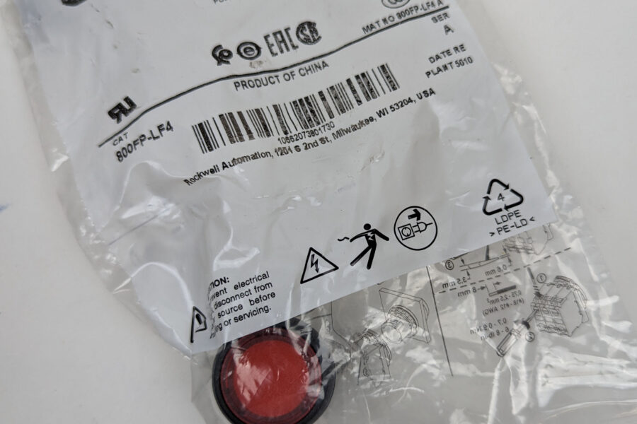 NEW Listing! FREE Shipping! Allen-Bradley Push Button Switch Illuminated Flush Red 22mm Momentary 800FP-LF4