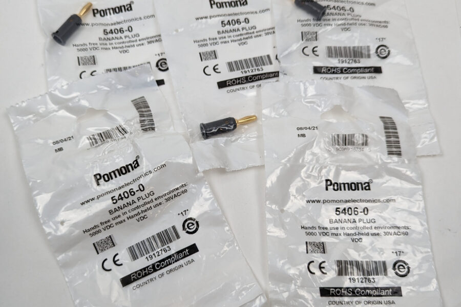 NEW Listing! FREE Shipping! 5pcs Pomona Banana Plug Black Test Plug/Test Jack Gold Plated 5406-0 NEW