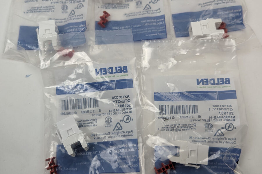 NEW Listing! FREE Shipping! 5pc Belden AX101320 Category-6A 8-Position KeyConnect RJ45 Jack Module White NEW