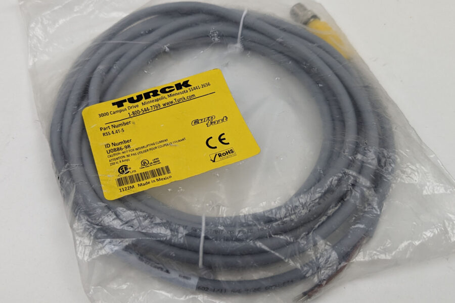 NEW Listing! FREE Shipping! Turck Cordset 4Pin M12 Male to Cut End 5m Yellow PVC RSS 4.4T-5 / U0886-98 NEW
