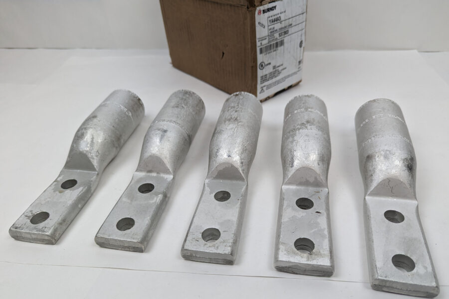 NEW Listing! FREE Shipping! 5pcs BURNDY Two-Hole Lug Compression Connector Straight Barrel 1000KCMIL YA44A3