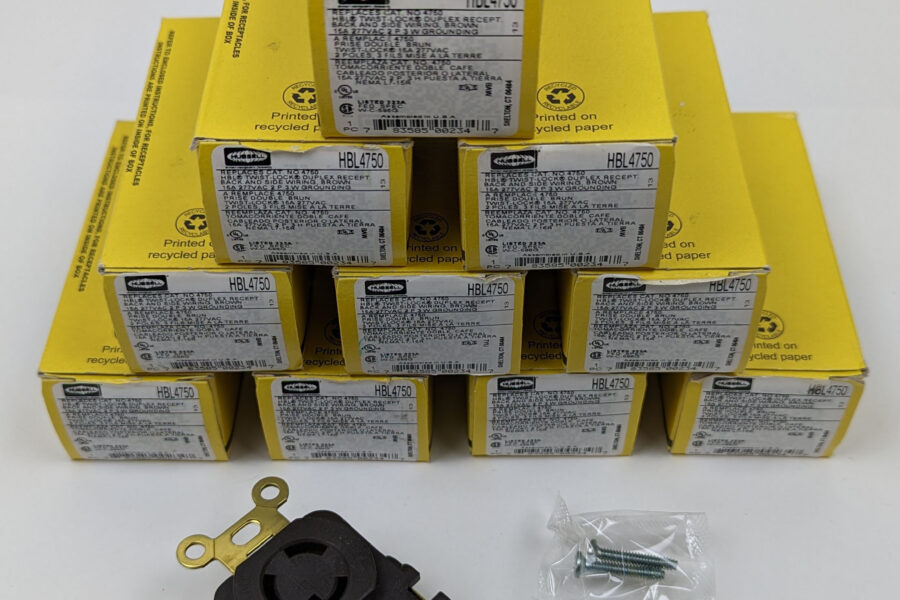 NEW Listing! FREE Shipping! 10 Hubbell Twist-Lock Duplex Receptacle HBL4750 15A 277V 2Pole 3Wire L7-15R NEW