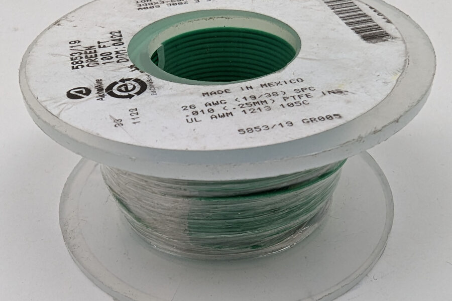 NEW Listing! FREE Shipping! Alpha Hook-Up Wire PTFE 26AWG High Temp 200C SPC Green M16878/4 5853/19 100′ NEW
