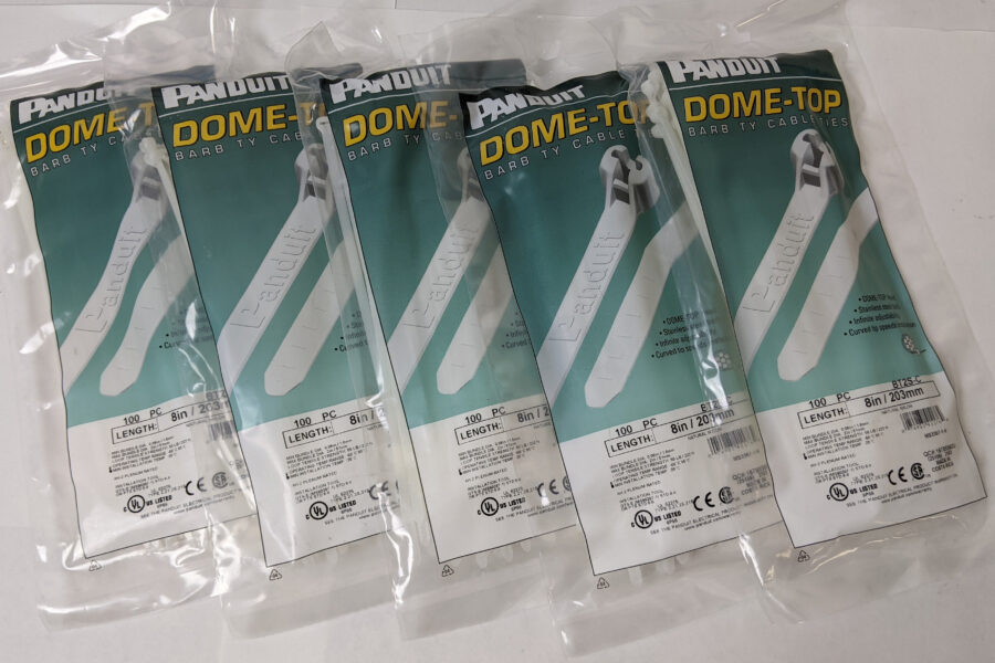 NEW Listing! FREE Shipping! Panduit Cable Ties 8inch BT2S-C Stainless Steel Barb DOME-TOP 50lb NEW QTY-500