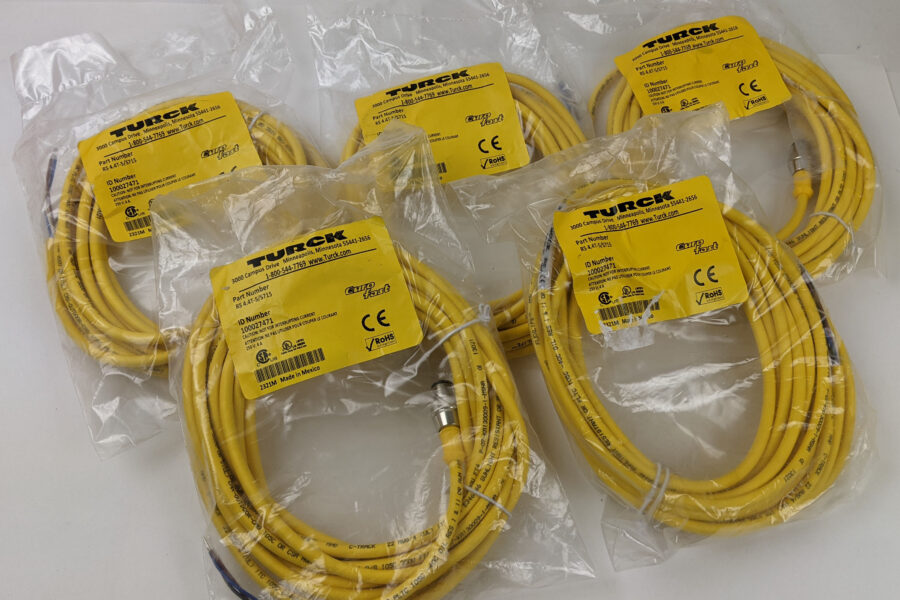 NEW Listing! FREE Shipping! Turck Cordset 4Pin M12 Male Straight Connector 5m Yellow PVC RS 4.4T-5/S715 5pcs