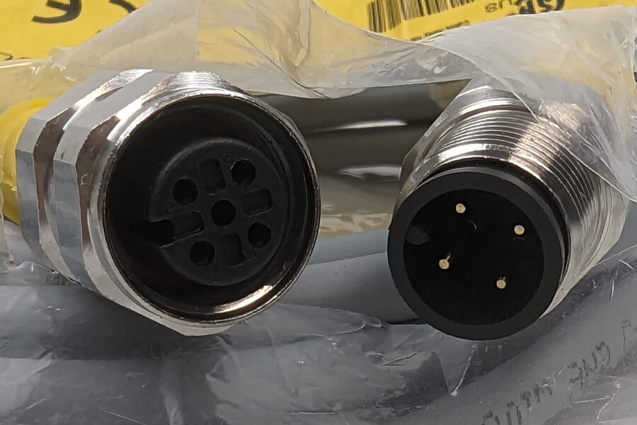 NEW Listing! FREE Shipping! Turck Cordset 4Pin M12 Female to Male 2.4m Yellow PVC RKV 4.4T-2.4-RSV 4.4T/S101