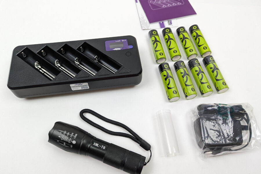 NEW Listing! FREE Shipping! Efest Li-Ion Bluetooth LCD Battery Charger w/8 Batteries and Tactical Flashlight