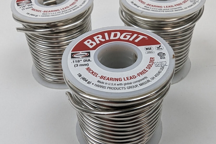 NEW Listing! FREE Shipping! 3Lbs Harris BRIDGIT .118inch 3mm Diameter Nickel-Bearing Solder BRGT61POP NEW