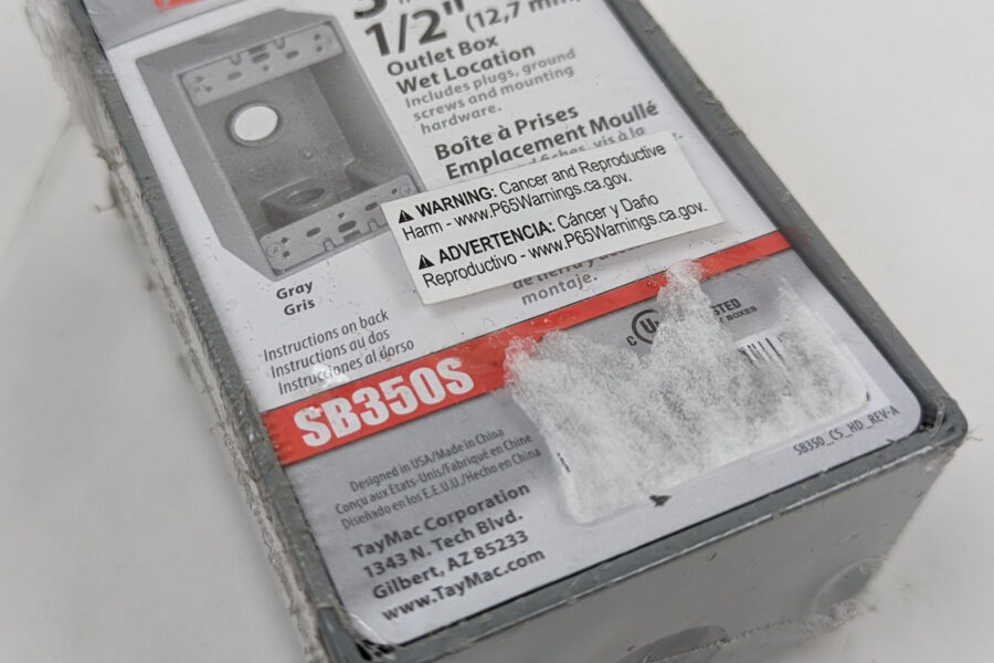 NEW Listing! FREE Shipping! TayMac SB350S 1-Gang Weatherproof Outlet Box Gray Three 1/2″ Holes  NEW