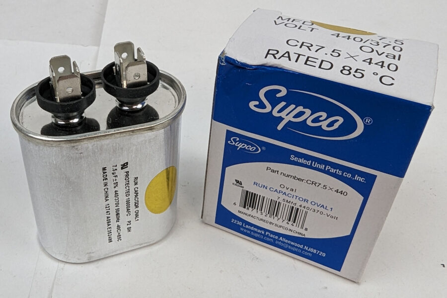 NEW Listing! FREE Shipping! SUPCO CR7.5X440 HVAC Oval Motor Run Capacitor 7.5 MFD/uF 440/370 Volts NEW