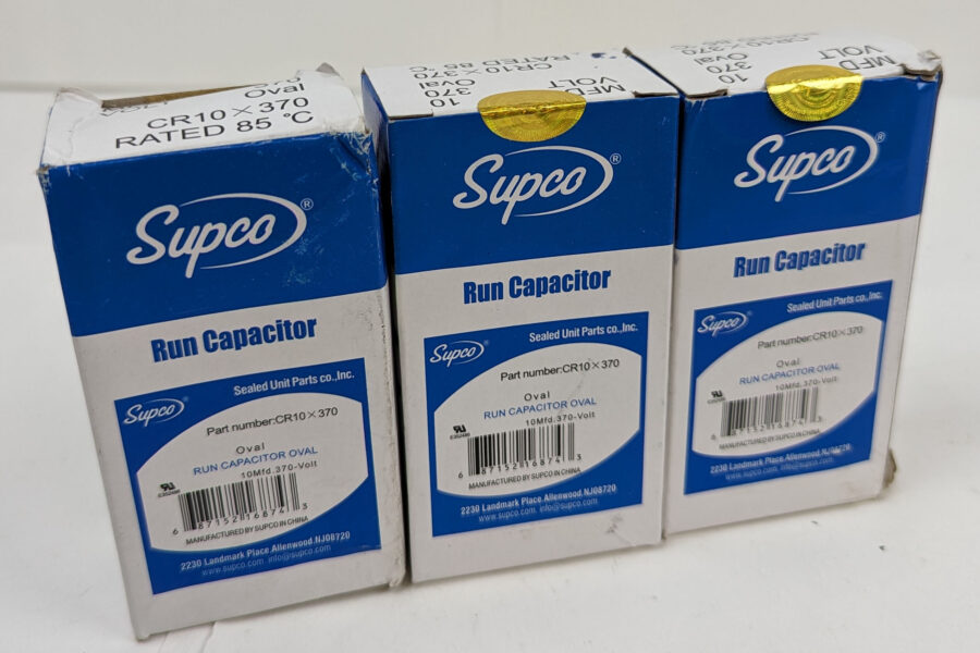NEW Listing! FREE Shipping! 3 SUPCO CR10X370 HVAC Oval Motor Run Capacitor 10 MFD 370 Volts 5% 50/60Hz NEW