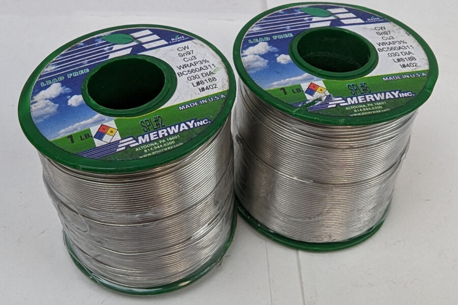 NEW Listing! FREE Shipping! 2Lbs Lead Free Solder Amerway 97/3 .030inch 0.8mm Diameter WRAP3% Flux SN97 CU3
