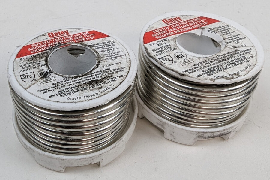 NEW Listing! FREE Shipping! 1lb Lead Free Solder Oatey Safe-Flo .118inch 3mm Dia Silver Solid Wire 29024 NEW