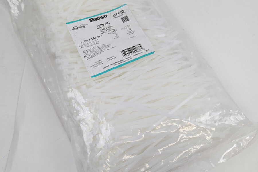NEW Listing! FREE Shipping! Cable Ties Panduit Pan-Ty 7.4″ 188mm 50LB Natural Nylon PLT2S-M QTY-1000 NEW
