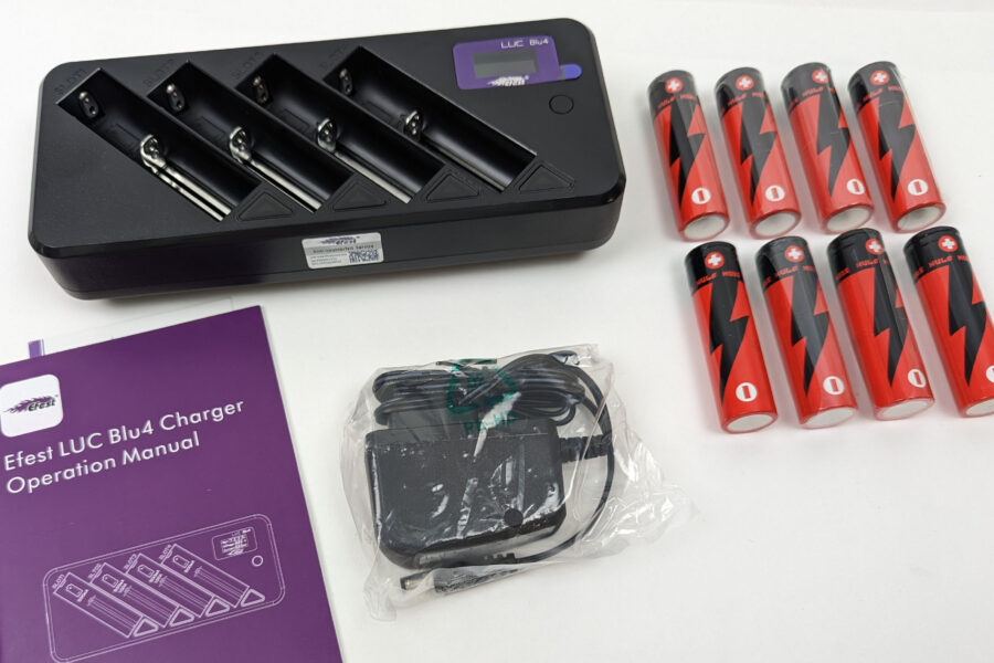 NEW Listing! FREE Shipping! Efest Li-Ion Bluetooth LCD Battery Charger w/8 Rechargeable Li-Ion Batteries NEW