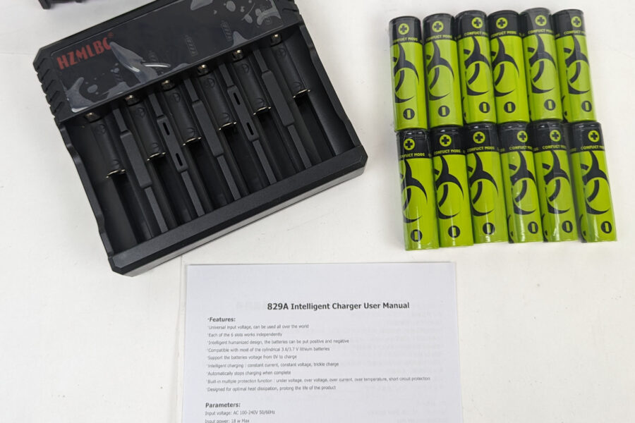 NEW Listing! FREE Shipping! Universal HZMLBC Li-Ion 6 Bay Battery Charger w/12 Rechargeable Batteries NEW