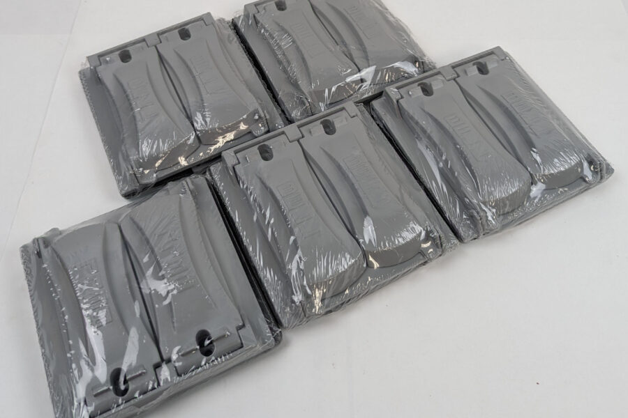 NEW Listing! FREE Shipping! 5 Hubbell Bell Outdoor MX2050S 2-Gang Flip Weatherproof Metal Cover Gray NEW