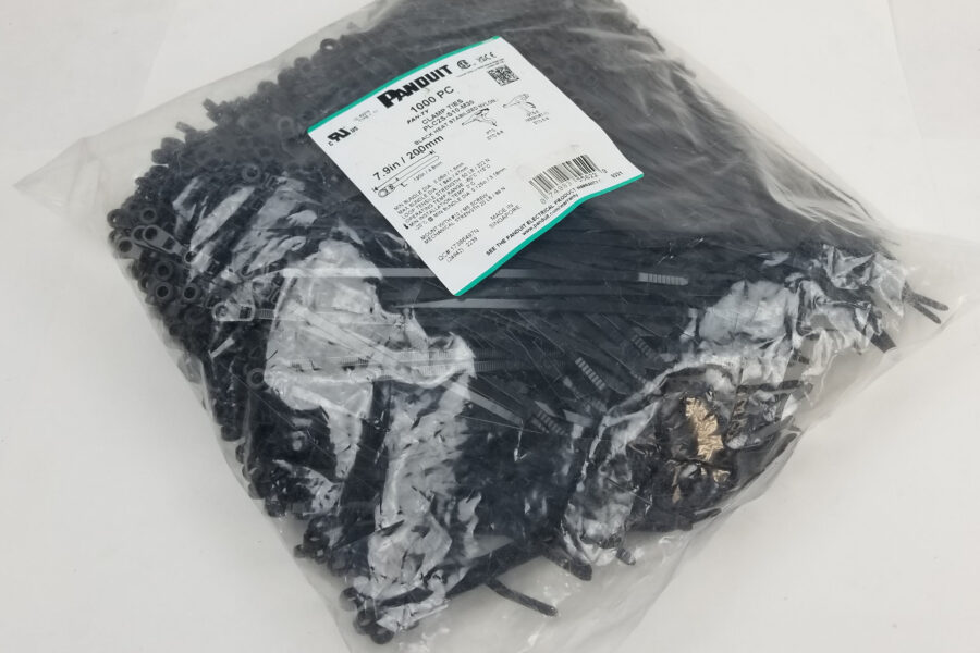 NEW Listing! FREE Shipping! Clamp Cable Ties PLC2S-S10-M30 Panduit Pan-Ty 7.9″ 50LB Black Nylon NEW 1000