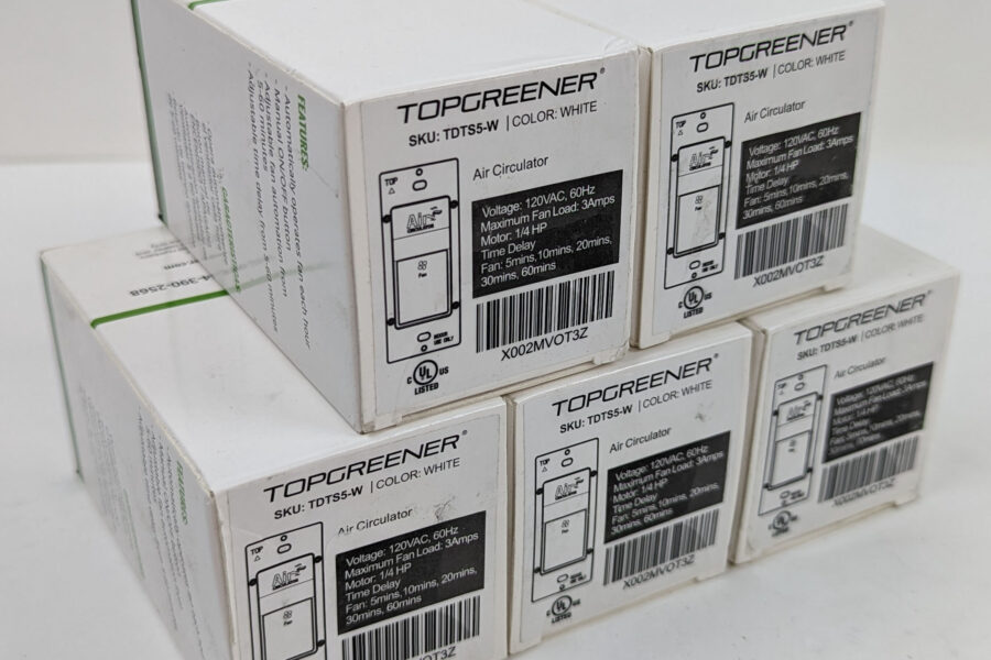 NEW Listing! FREE Shipping! 5 Topgreener TDTS5-W Circulator Switch Fresh Air Timer for Ventilation Fan NEW