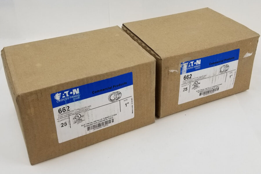 NEW Listing! FREE Shipping! 50 EATON Crouse Hinds 662 1″ EMT Compression Type Coupling for Thinwall Conduit