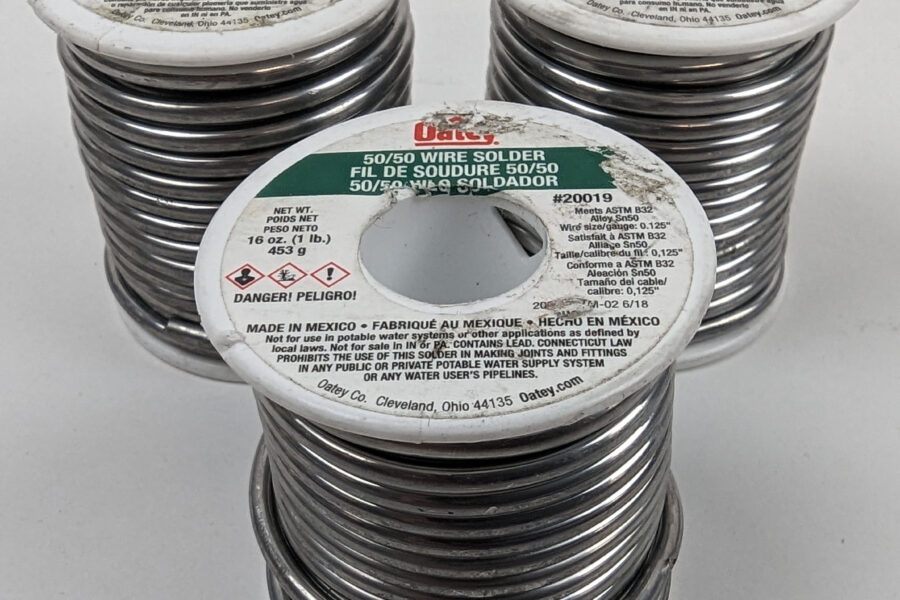 NEW Listing! FREE Shipping! 3lb Oatey 20019 50/50 Solid Wire Solder .125in Diameter Great for Stained Glass