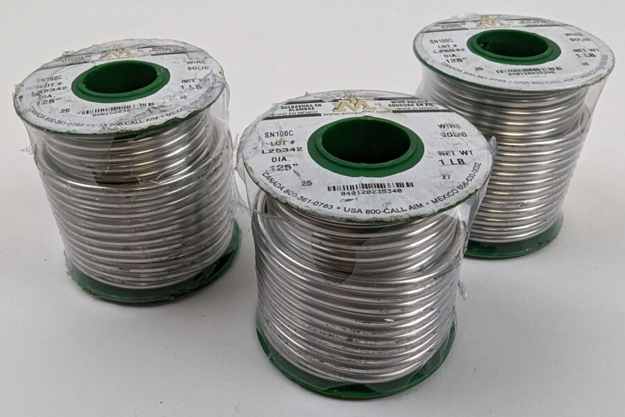 NEW Listing! FREE Shipping! SN100C AIM Solid Lead Free Wire Solder .125″ 3.2mm Diameter AWS100-125-1LB 3lbs