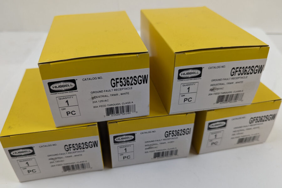 NEW Listing! FREE Shipping! 5 Hubbell GF5362SGW GFCI Receptacle Tamper Resistant White 20A 125Vac 5-20R NEW