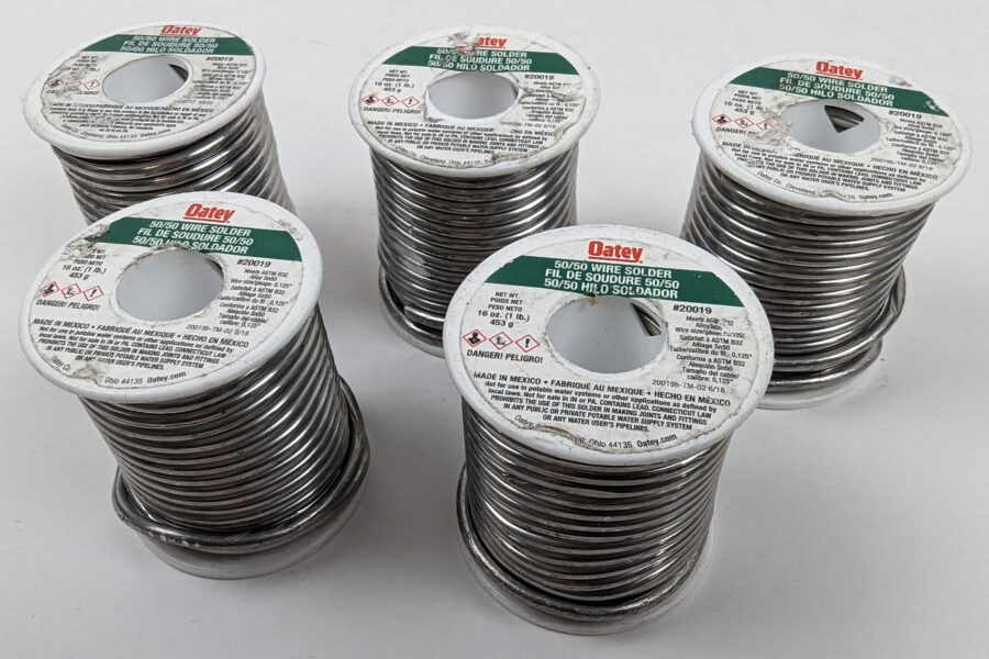 NEW Listing! FREE Shipping! 5lbs Oatey 20019 50/50 Solid Wire Solder .125in Diameter Great for Stained Glass