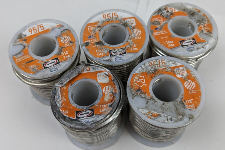 NEW Listing! FREE Shipping! 5Lbs Lead Free Solder Worthington 95/5 .118inch 3mm Diameter Solder-Safe 331760