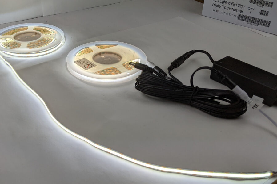 NEW Listing! FREE Shipping! 2 Pautix Strip Lights COB LED 6000K 18ft/5.5m 12Vdc Daylight White wPower Supply